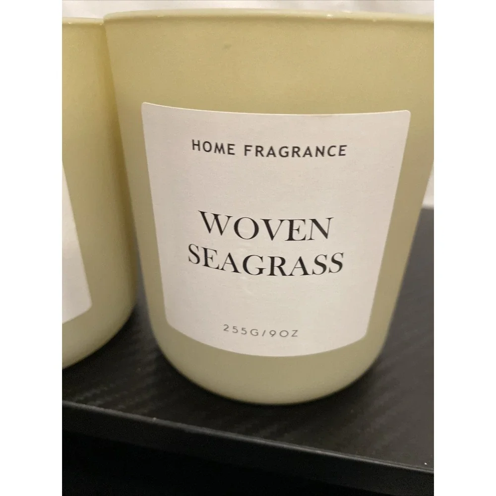 2x Home Fragrance‎ Woven Seagrass 9oz Scented Candle